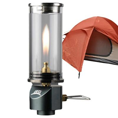 #ad Windproof Tent Butanes Lantern Dreamlike Candlelight Lamp Wickless Glass Shade $33.68