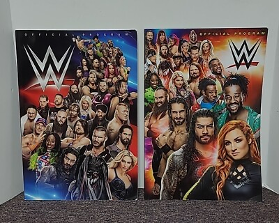 #ad 2017 amp; 2019 WWE Official Programs 165 Total Pages of Wrestling Photos Pre Owned $14.89