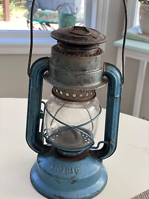 #ad Vintage Rare Chalwyn Kerosene Lantern Tropic Blue made in England $28.00