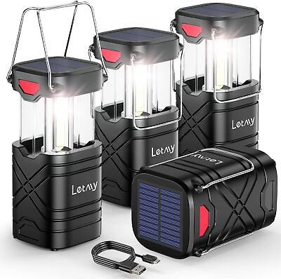 #ad 4 Pack Camping Lantern Rechargeable LED LanternsSolar Lantern Battery Powered $99.99