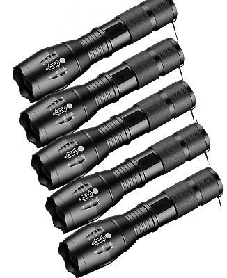 #ad 5 x Tactical 18650 Flashlight High Powered 5Modes Zoomable Aluminum $14.95