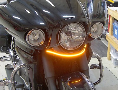 #ad Kawasaki Vaquero Amber LED Front Turn Signal Light Bar Kit Smoke Lens $180.98