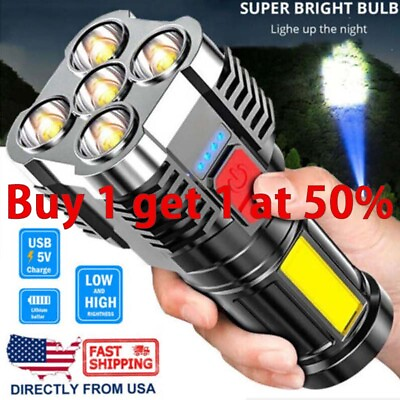 #ad Super Bright 1200000LM Torch Led Flashlight USB Rechargeable Tactical Side Lamp $8.99