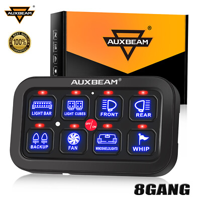 #ad AUXBEAM BA80 8 Gang Switch Panel LED On Off Control Box Offroad Truck Universal $135.88