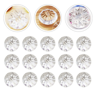 #ad 100 Pcs Rhinestone Round Buttons Floating Paper Flowers Coat $10.19