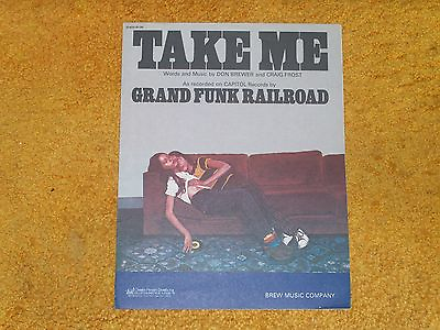 #ad Grand Funk Railroad sheet music Take Me 1976 7 pages VG shape $18.90