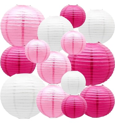 #ad Round Chinese Paper Lanterns Decorative 24pcs Wedding Birthday Party Valentine#x27;s $13.99
