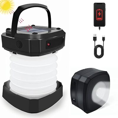 #ad Solar Camping Lantern Collapsible Rechargeable Camping LED LightPortable US... $19.18