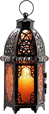 #ad Lanterns Decorative Indoor 12.8#x27;#x27; Moroccan Candle Holder Hanging Lantern Outdoo $43.65