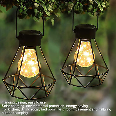 #ad Handheld Solar Lanterns LED Vintage Lampshade Hanging Design Portable JF $20.26