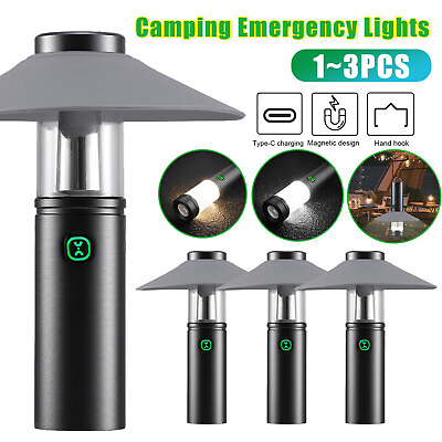 #ad 1 2 3Pack Portable USB Rechargeable Outdoor Camping Lantern LED Tent Hiking Lamp $29.68