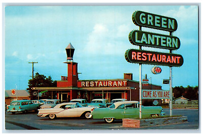 #ad c1950s Green Lantern Restaurant South of Fayetteville North Carolina NC Postcard $14.98