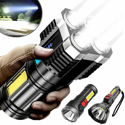 #ad Tactical Flashlight LED Torch USB Rechargeable Handheld Lights Super Bright Lamp $8.99