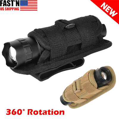 #ad Tactical Flashlight Holster Duty Belt Pouch Rotatable Clip 360 Degree Holder US $6.89