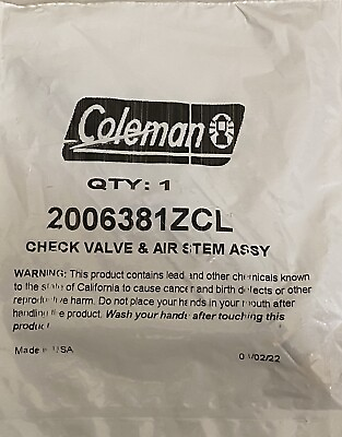 #ad Coleman Check Valve amp;Air Stem Assembly Item # 200 6381; Part for Lantern Stove $15.60