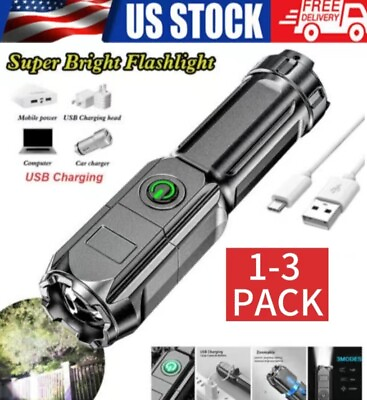 #ad Rechargeable 990000LM LED Flashlight Tactical Super Bright Torch Zoomable $13.96