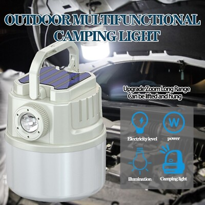 #ad Solar Camping Lamp LED Rechargeable Tent Light Outdoor Hiking Remote Lantern $18.99