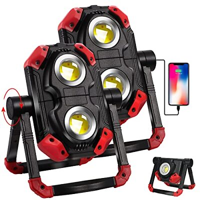 #ad Pack Rechargeable LED Work Light with Magnetic Bases500LM 6500K 1Hours 2 Red $71.19