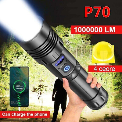 #ad 1000000 Lumens Super Bright LED Tactical Flashlight Rechargeable LED Work Light $13.99