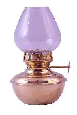 #ad OLD TIME VINTAGE STYLE Brass Mini Lantern Oil Lamp 5.75 “ $29.99