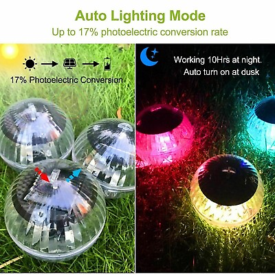#ad Outdoor Changing Solar LED Floating Lights Ball Garden Path Light Courtyard USA $9.88