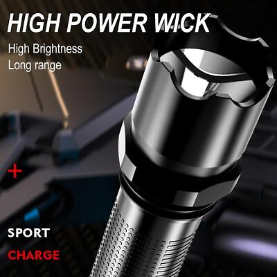 #ad 1200000LM LED Flashlight Tactical Light Super Bright Torch USB Rechargeable Lamp $3.24