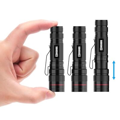 #ad 3 Mini LED Tactical Flashlights with Clip 3.7inch Zoomable Bright AA Flashli... $17.29