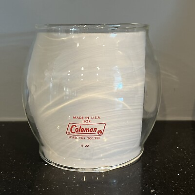 #ad Coleman 200 201 Replacement Globe Red Letter Glass Coleman Logo Vtg Made in USA $33.99