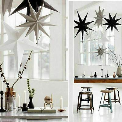 #ad Christmas Hanging Paper Star Party Paper Lamp Shade Lantern Tree Xmas Home Decor $12.95