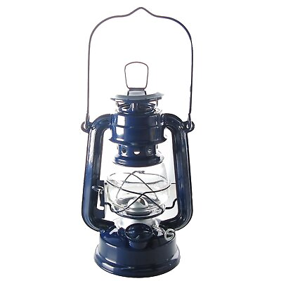 #ad Hurricane Kerosene Oil Lantern Emergency Hanging Light Lamp Blue 8 Inch $14.95