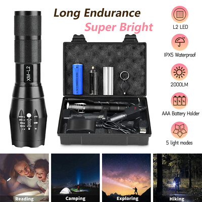 #ad 1200000LM LED Flashlight Tactical Light Super Bright Torch USB Rechargeable Lamp $7.99