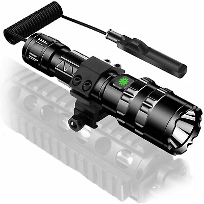 #ad 150000Lumen Rechargeable L2 LED Flashlight Tactical Gun Light Rail Mount Hunting $18.95