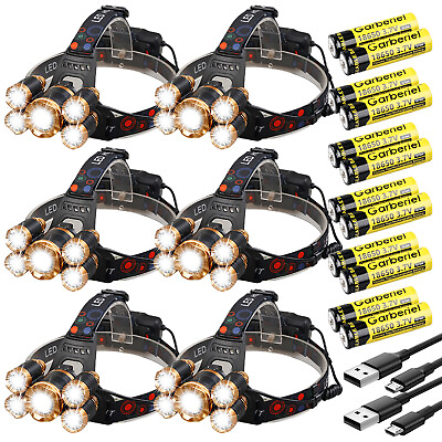 #ad 990000LM Super Bright Rechargeable 5x LED Headlamp Flashlight Head Lamp Torch $58.59