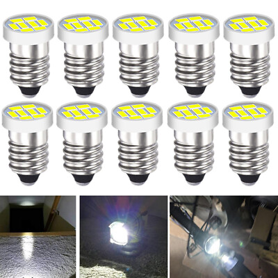 #ad 10Pcs P13.5S Flashlight Replacement Bulb DC 12V Torches Work Light Bulbs White $9.98