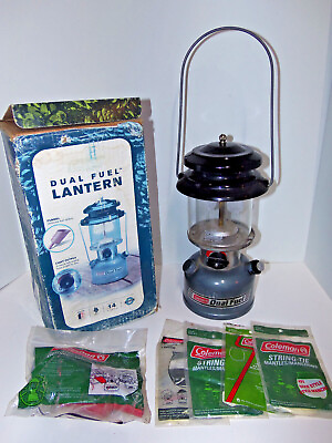 #ad Vintage Working Coleman Dual Fuel 2 Mantle Lantern Model 285 700 w Box amp; Extras $129.95
