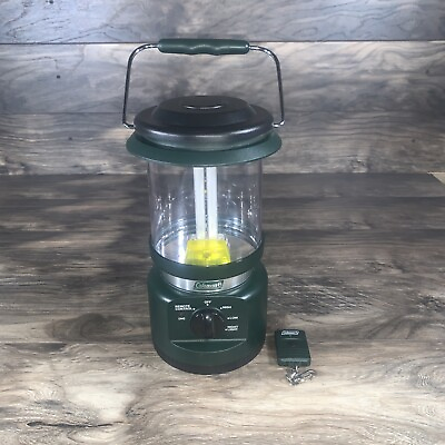 #ad Coleman Lantern Battery Powered Fluorescent Lamps Green w Remote 5358H705 $18.97