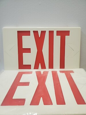 #ad 2 Utilitech Led Exit Signs #7097 Pre Owned I Added 2 More To The Box $18.99
