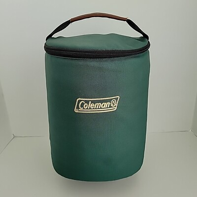 #ad VTG Coleman Propane Lantern Padded Soft Carry Case Green Storage Travel $25.88