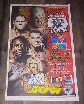 #ad Road To WrestleMania Autographed WWE 2004 Tour Event Poster 00 Signatures C $300.00