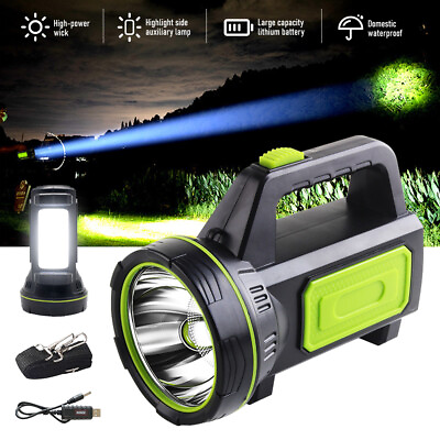 #ad 200000LM Bright LED Flashlight Tactical Flash Light USB Rechargeable Torch Lamp $17.99