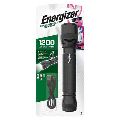 #ad Energizer TAC R 1200 Rechargeable Tactical Flashlight IPX4 Water Resistant $36.97
