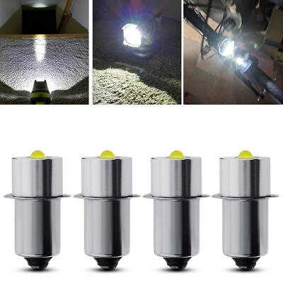 #ad 4Pcs P13.5S 3W LED Flashlight Bulbs Replacement White Light for DC 6 24V Cell $15.98