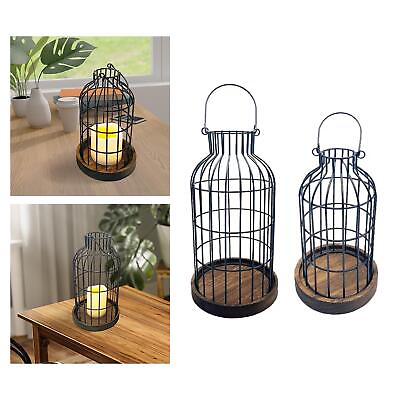 #ad Farmhouse Lantern Table Centerpieces Wooden Candle Holder Decorative Candle $25.04