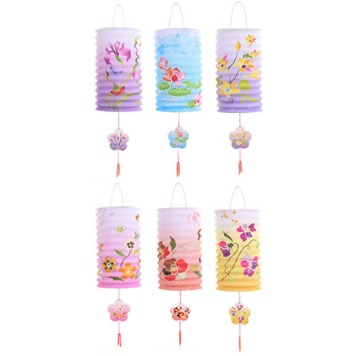 #ad 6 Pcs Hanging Paper Lamps Light Traditional Lanterns Birthday Decorations $12.89