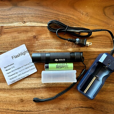 #ad GeoLite Mini Longwave LW 365nm UVA Flashlight Kit with Rechargeable Battery. $63.99