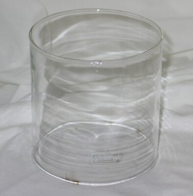 #ad Vintage Coleman Lantern Replacement Glass White Logo C 126 4 3 8quot; x 4 1 2quot; $14.00