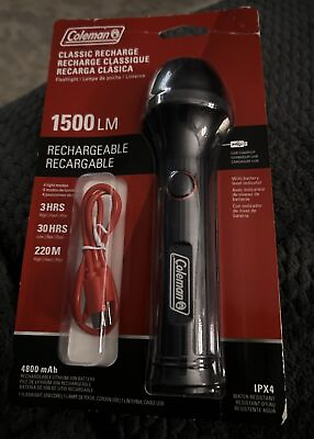 #ad Coleman Classic Recharge 1500 Lumens LED Flashlight *BRIGHT and Rechargeable* $45.00