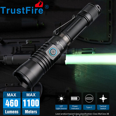 #ad White Laser 1100M Beam Range LEP Tactical Flashlights Rechargeable Hunting Torch $108.09