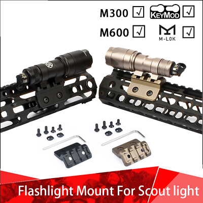 #ad Tactical Flashlight Mount with 20mm Rail For M300 M600 Scout Light M LOK Keymod $10.43
