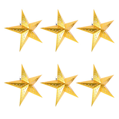 #ad Gold 5 Pointed Star Paper Lanterns for Christmas amp; Parties 6pcs 30cm $19.28